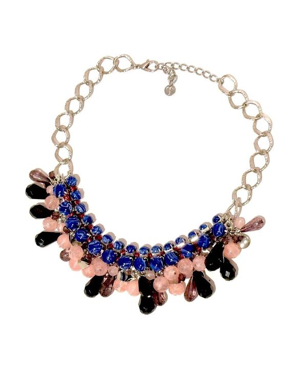 Talbots Jewelry - SWEET TREAT | TALBOTS Pink & Blue Bauble Beaded Statement Necklace | NWOT